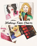 MakeUp Face Charts: A Coloring Book for Women Who Love Makeup 50 Faces to makeup "8 x 10 " 100 pages - Paperback