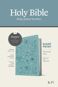 KJV Personal Size Giant Print Bible, Filament Enabled (Leatherlike, Floral Leaf Teal, Red Letter) - Imitation Leather