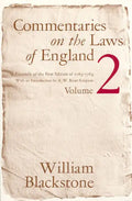 Commentaries on the Laws of England, Volume 2: A Facsimile of the First Edition of 1765-1769 - Paperback