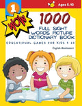 1000 Full Sight Words Picture Dictionary Book English Montessori Educational Games for Kids 5 10: First Sight word flash cards learning activities to - Paperback