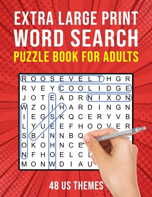 Extra Large Print Word Search Book for Adults: 48 US Themed Wordsearch Puzzles for Seniors or Visually Impaired - Paperback