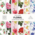 Fetching Floral Scrapbook Paper: 8x8 Designer Flower Patterns for Decorative Art, DIY Projects, Homemade Crafts, Cool Art Ideas - Paperback