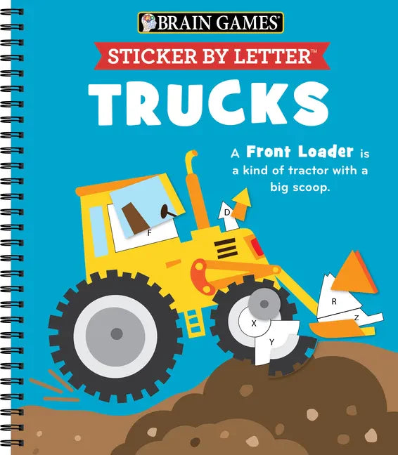 Brain Games - Sticker by Letter: Trucks - Spiral