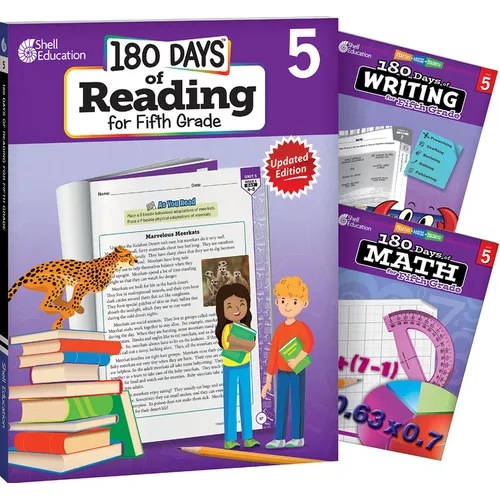 180 Days(tm) Reading, Writing and Math for Grade 5: 3-Book Set: Practice, Assess, Diagnose - Paperback