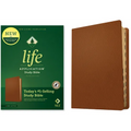 NLT Life Application Study Bible, Third Edition (Genuine Leather, Brown, Indexed, Red Letter) - Leather