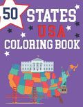 50 States USA Coloring Book: The 50 States Maps Of United States America Educational Coloring Book For Kids and Adults State Capitals Coloring Book - Paperback
