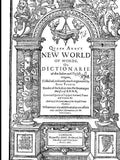 Florio's Italian English Dictionary of 1611 - Paperback