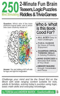 250 2-Minute Fun Brain Teasers, Logic Puzzles, Riddles & Trivia Games: Activity Book for Adults, Kids & Teens with Math Riddles, Logical Puzzles, Ques - Paperback