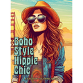 Boho Style Hippie Chic - A Fashion Coloring Book: Beautiful Models Wearing Bohemian Style Clothing & Accessories. - Hardcover