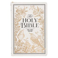 KJV Bible Thinline LP White and Gold W/Zipper - Leather