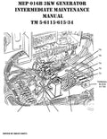 MEP 016B 3KW Generator Intermediate Maintenance Manual TM 5-6115-615-34 - Paperback