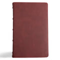 CSB Single-Column Personal Size Bible, Holman Handcrafted Collection, Marbled Burgundy Premium Calfskin - Leather