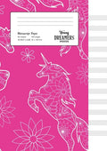 Manuscript Paper: Floral Unicorn A4 Blank Sheet Music Notebook - Paperback