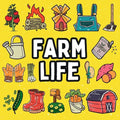 Farm Life Coloring Book: Bold and Easy Designs for Both Seniors and Kids - Paperback