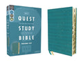 Niv, Quest Study Bible, Personal Size, Leathersoft, Teal, Thumb Indexed, Comfort Print: The Only Q and A Study Bible - Imitation Leather