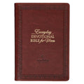 NLT Holy Bible Everyday Devotional Bible for Men New Living Translation, Vegan Leather, Burgundy Debossed - Leather