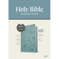 KJV Large Print Thinline Reference Bible, Filament Enabled (Leatherlike, Floral Leaf Teal, Red Letter) - Imitation Leather