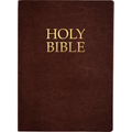 Kjver Holy Bible, Large Print, Dark Mahogany Genuine Leather, Thumb Index: (King James Version Easy Read, Red Letter, Premium Cowhide, Brown) - Leather