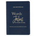 366 Devotions Words of Jesus for Daily Living Reflections on the Greatest Words Ever Spoken, Blue Faux Leather - Leather