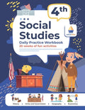 4th Grade Social Studies: Daily Practice Workbook 20 Weeks of Fun Activities History Civic and Government Geography Economics + Video Explanations for - Paperback