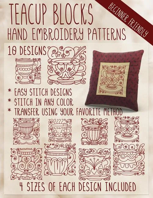 Teacup Blocks Hand Embroidery Patterns - Paperback
