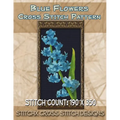 Blue Flowers Cross Stitch Pattern - Paperback