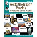 World Geography Puzzles: Countries of the World, Grades 5 - 12 - Paperback