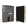 Niv, Thinline Reference Bible (Deep Study at a Portable Size), Large Print, Bonded Leather, Black, Red Letter, Comfort Print - Bonded Leather
