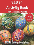 Easter Activity Book for Teens and Adults: Large Print Easter Themed Puzzles and Brain Game: Word Search, Word Scramble, Cryptograms and Number Search - Paperback