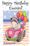 HAPPY BIRTHDAY COUSIN! (Coloring Card): Personalized Birthday Cards for Girls, Inspirational Birthday Messages! - Paperback