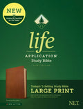 NLT Life Application Study Bible, Third Edition, Large Print (Red Letter, Genuine Leather, Brown) - Leather