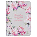NLT Holy Bible Everyday Devotional Bible for Women New Living Translation, Vegan Leather, Pink Floral Printed - Leather