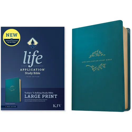 KJV Life Application Study Bible, Third Edition, Large Print (Leatherlike, Teal Blue, Red Letter) - Imitation Leather