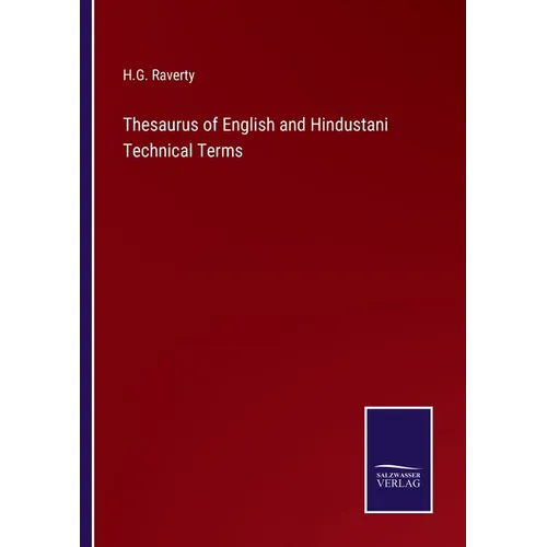 Thesaurus of English and Hindustani Technical Terms - Paperback