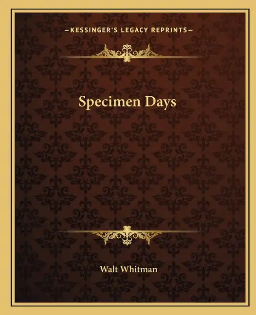 Specimen Days - Paperback