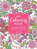 Posh Adult Coloring Book: Cats and Flowers for Fun & Relaxation - Paperback