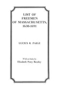 List of Freemen of Massachusetts, 1630-1691 - Paperback