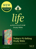 NLT Life Application Study Bible, Third Edition (Leatherlike, Teal Floral, Red Letter) - Imitation Leather