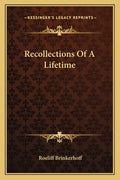 Recollections of a Lifetime - Paperback