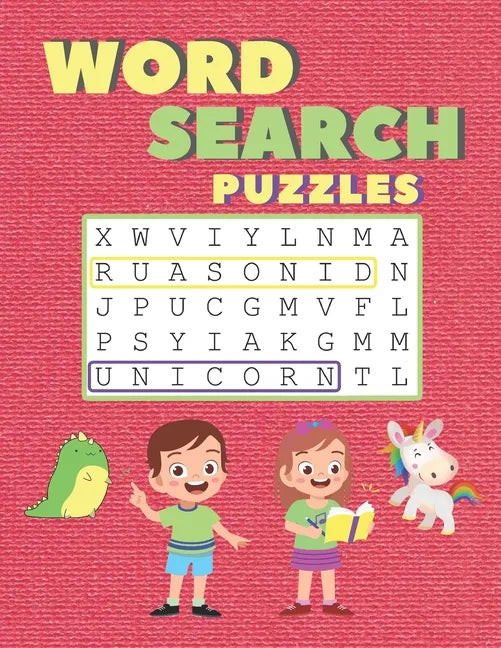 Word Search Puzzles: 105 Fun and Educational Large Print Themed Puzzles For Kids 6+ Improve Vocabulary, Spelling, and Memory For Children. - Paperback