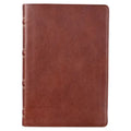 KJV Giant Print Full-Size Bible Brown Full Grain Leather - Leather