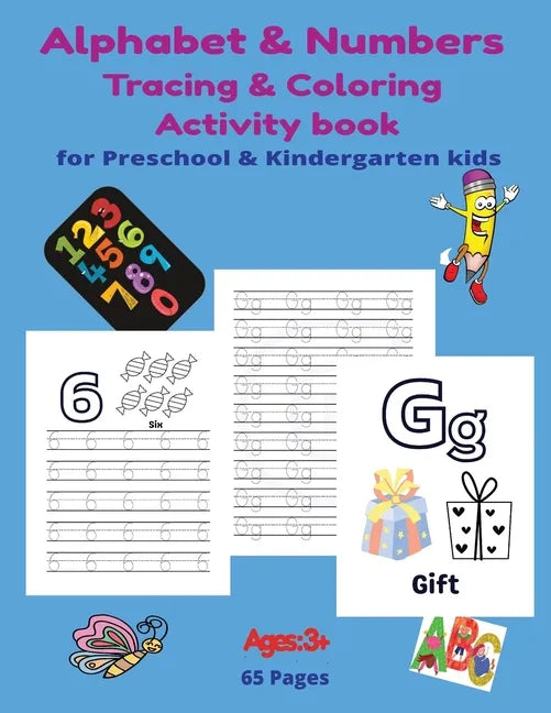 Alphabet and Numbers Tracing and Coloring Activity Book - Paperback