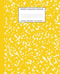 Marbled Composition Notebook: Yellow Marble Wide Ruled Paper Subject Book - Paperback