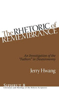 Siphrut: An Investigation of the "Fathers" in Deuteronomy - Hardcover