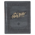 KJV Holy Bible, Large Print Note-Taking Bible, Faux Leather Hardcover - King James Version, Gray - Leather