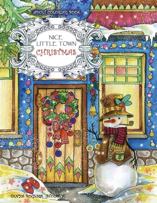 Adult Coloring Book: Nice Little Town Christmas - Paperback