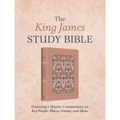 The King James Study Bible: Featuring 1-Minute Commentary on Key People, Places, Events, and Ideas [Rose Damask] - Imitation Leather