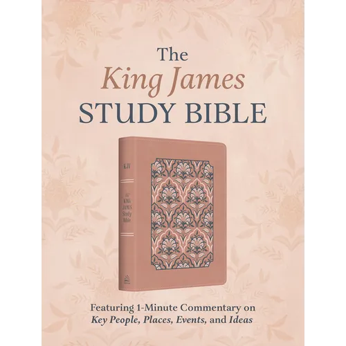 The King James Study Bible: Featuring 1-Minute Commentary on Key People, Places, Events, and Ideas [Rose Damask] - Imitation Leather