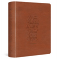 ESV Journaling Study Bible (Trutone, English Saddle, 1 Chronicles 28:9 Design) - Imitation Leather