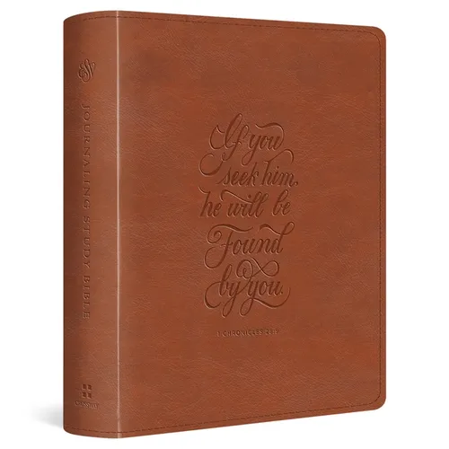 ESV Journaling Study Bible (Trutone, English Saddle, 1 Chronicles 28:9 Design) - Imitation Leather